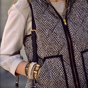J. Crew Herrinbone Puffer Vest